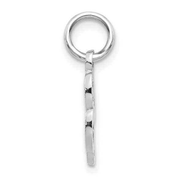 Kazi Luxury 14k White Gold White Gold Casted Script Letter L Initial Charm